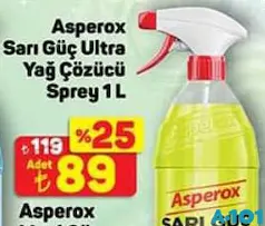 ASPEROX SARI GÜÇ ULTRA YAĞ ÇÖZÜCÜ SPREY 1 L